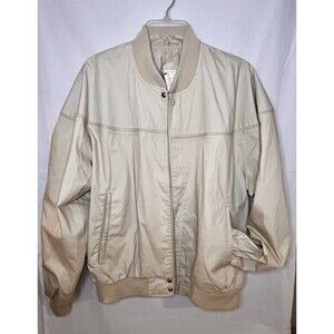 Vintage Arnold PalmerJacket Men’s  Windbreaker Bomber Golf Jacket Beige Sz L